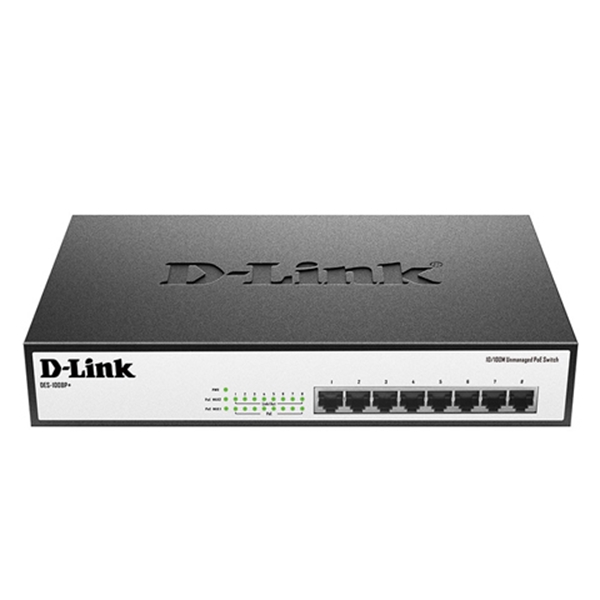 CM_DL_DES1008P-PLUS מתג לא מנוהל עם 8 פורטים POE במהירות 10/100Mbps D-Link DES-1008P+ – תמונה 1