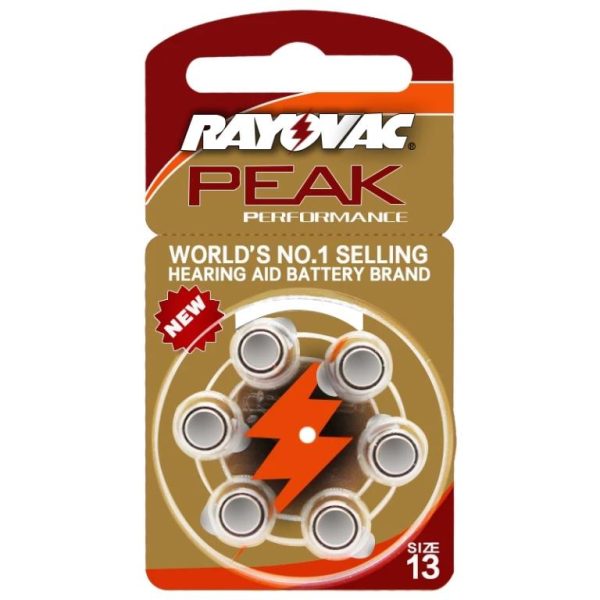 סוללות Rayovac Peak למכשירי שמיעה ושתלים גודל 13 - 60 יחידות