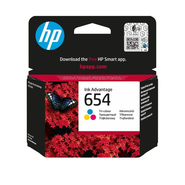 ראש דיו מקורי צבעוני HP 654 7FP38UE