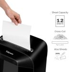 ⁦מגרסת נייר פתיתים 12 דפים 19 ליטר Fellowes Powershred LX85⁩ – תמונה ⁦3⁩