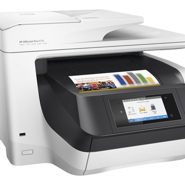 מדפסת הזרקת דיו משולבת HP Officejet Pro 8720 All-in-One - D9L19A