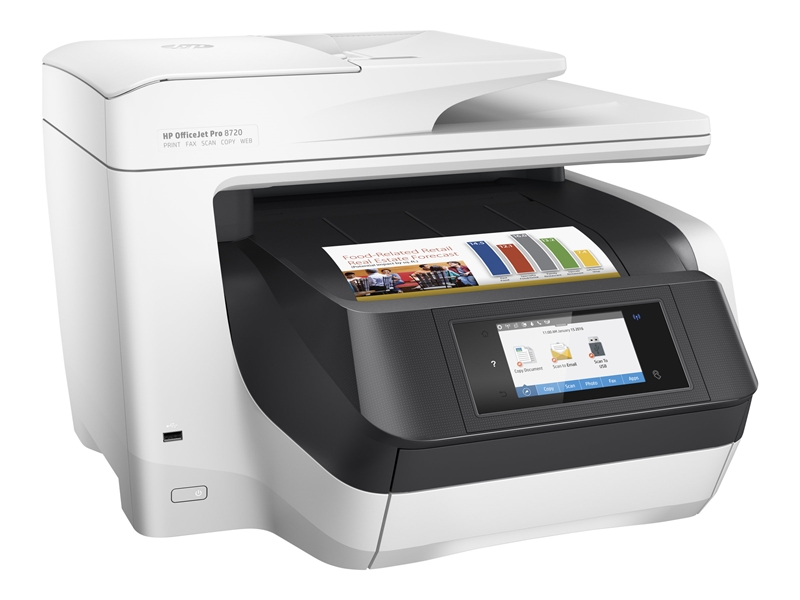 מדפסת הזרקת דיו משולבת HP Officejet Pro 8720 All-in-One - D9L19A