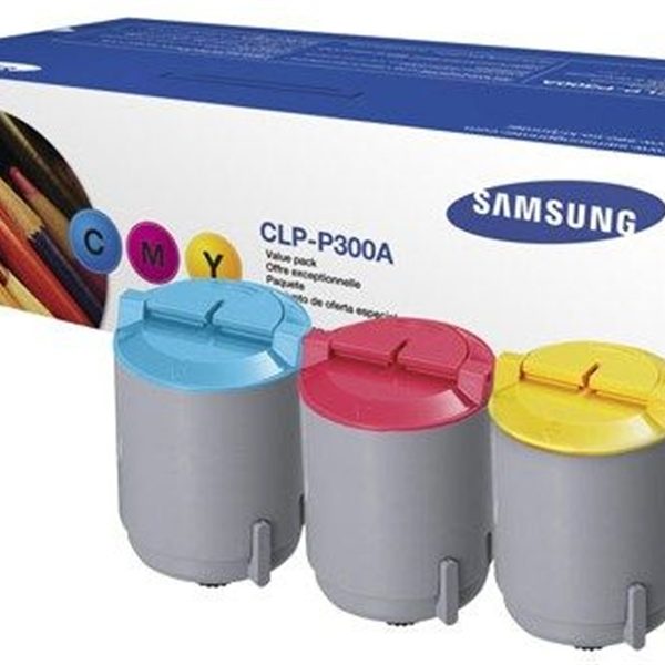 אריזת חסכון הכוללת טונר מקורי כחול, אדום וצהוב Samsung CLP-P300A
